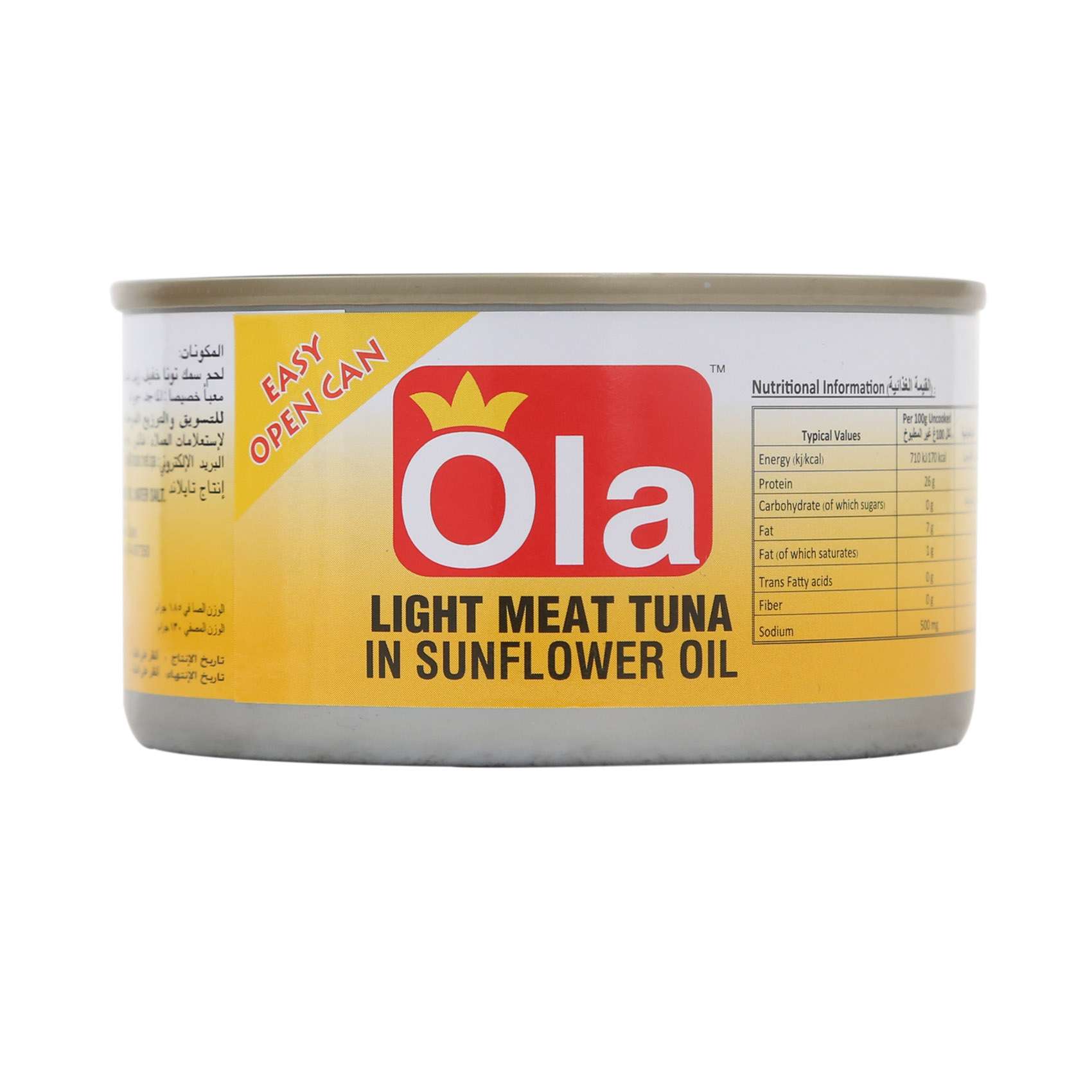 Ola Light Meat Tuna In Sunflower Oil 185g