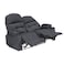In House Velvet Double Cinematic Recliner Chair With Cups Holder - Dark Grey - NZ80