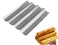Generic Baguette Baking Tray Baguette Non-Stick Perforated French Bread Stick Pan Baguette Mould Loaf 4 Trough Loaves Wave Baker Non-Stick Perforated For Oven Baking (Silver)