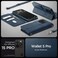 Spigen Wallet S Pro designed for iPhone 15 Pro case cover Premium Leather with Wrist Strap/Body Strap - Navy
