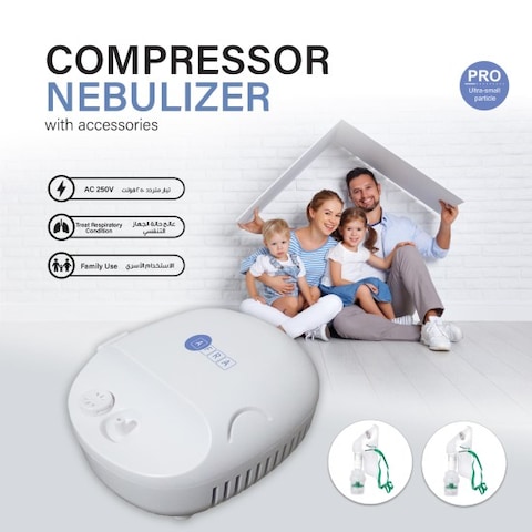 AFRA Compressor Nebulizer, White, AC, With Accessories, AF-400CN, 2 Years Warranty
