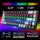 HXSJ V800 68 Keys Mechanical Keyboard Type-C Wired Blue/Red Switch Black&amp;Grey Keycaps Colorful LED Backlit Gaming Keyboard (Blue Axis)
