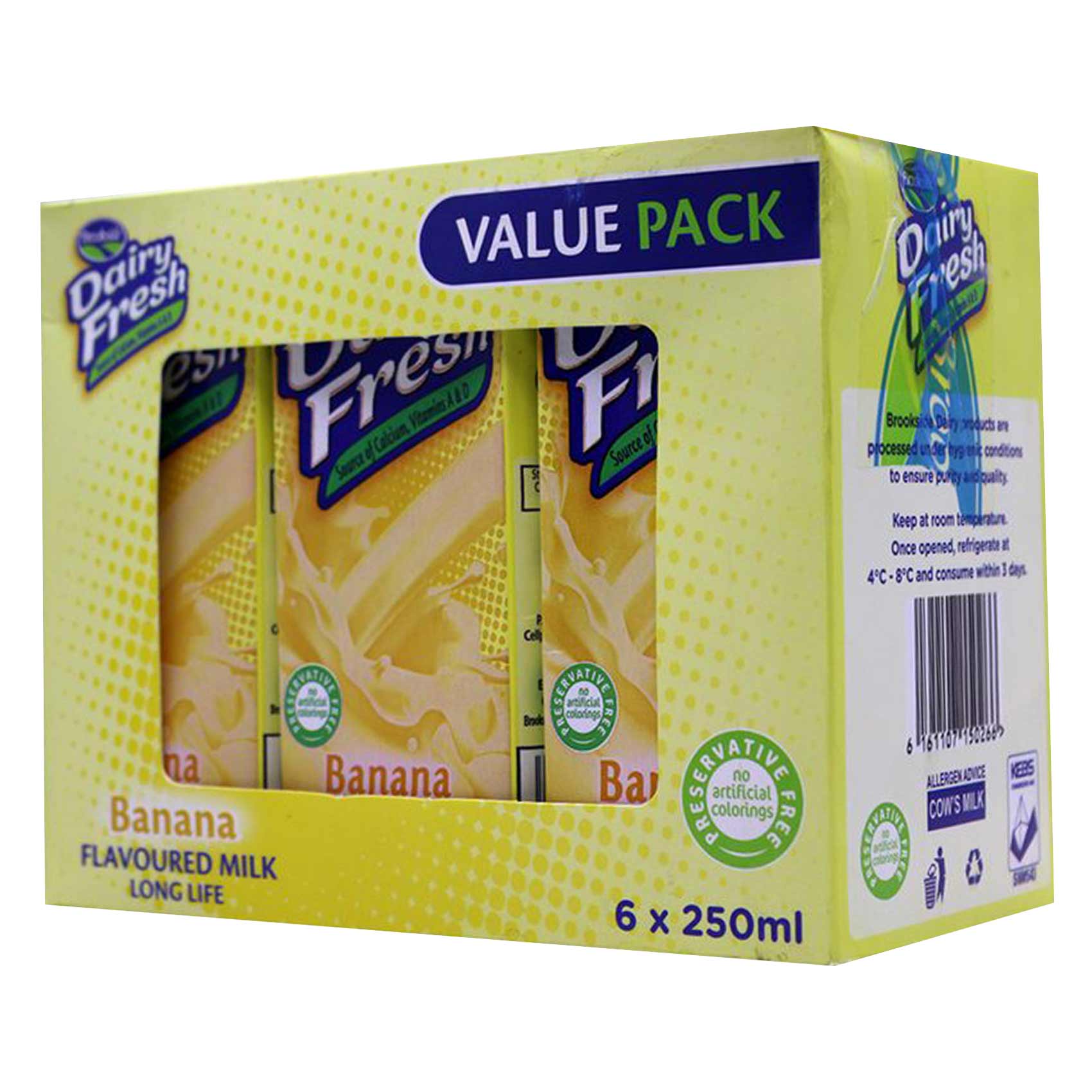 Brookside Dairy Fresh Banana Flavoured Milk 250Ml X Pack Of 6  Long Life