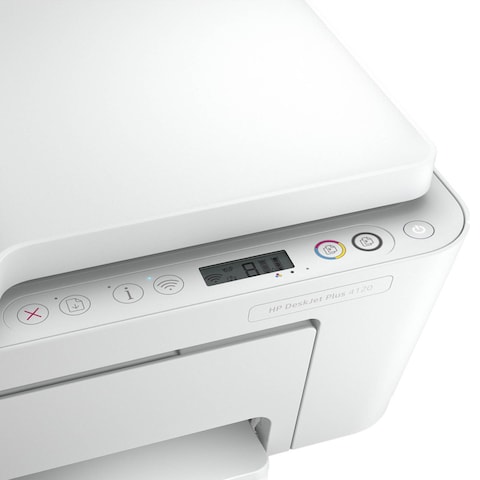 HP DeskJet Plus 4120 All-in-one Printer Wireless Print Copy Scan &amp; Send mobile Fax - white