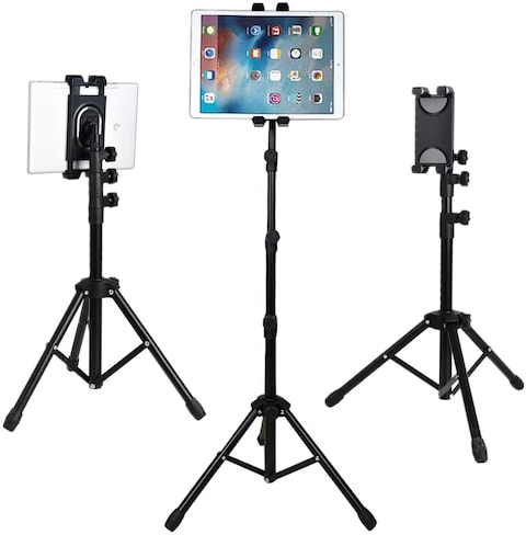 Promage Ipad Tripod Mount Tablet Holder Stand, 360 Adjustable Cradle Bracket Tripod Mount For Apple Ipad Pro 12.9, Ipad Pro 11, Ipad Pro 10.5, Pro 9.7