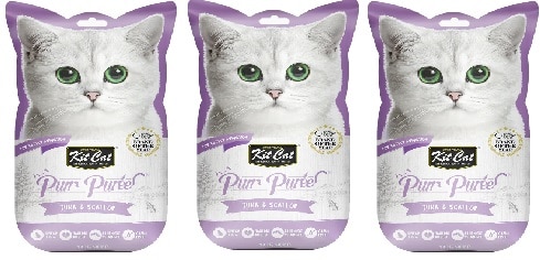 Buy Kit Cat Purr Puree Tuna & Scallop 3x60g Online | Carrefour UAE