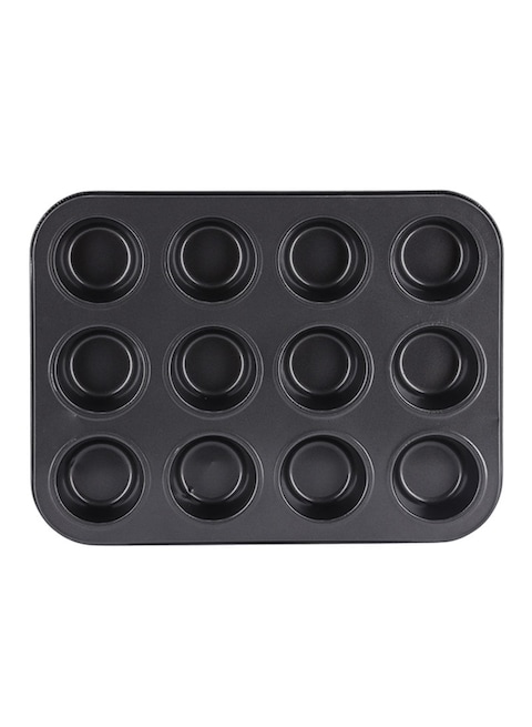 Delcasa 12 Cup Muffin Pan black
