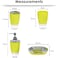 Bathroom Accessories Set 4 Piece Bath Ensemble with Smooth Surface Includes Soap Dispenser, Toothbrush Holder, Toothbrush Cup, Soap Dish for Decorative Countertop and Housewarming Gift, Lime Green