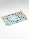 Lowha Decorative Acrylic Serving Tray With Gold Metal Handles And Wall Design 20x30 cm