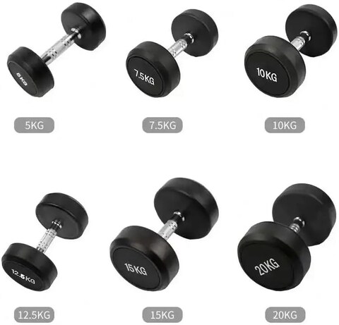 Harley Fitness Commercial Dumbbells - TPU - Dynamic Strength and Stability (17.5, Kilograms)