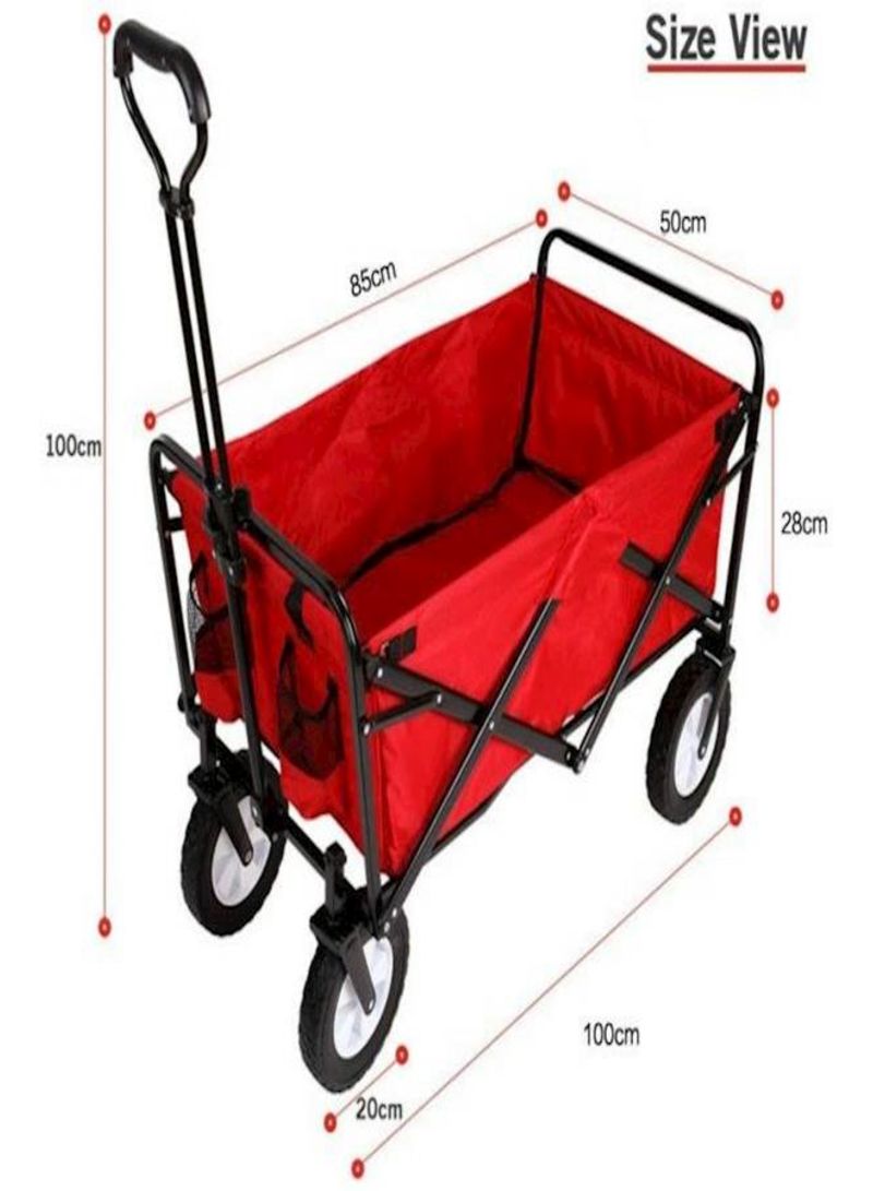 Generic Folding Shopping Cart Trolley Red/Black