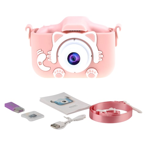 Docooler-20MP 1080P HD Kids Children Digital Camera Mini Video Camcorder 2.0 Inch IPS Color Screen with Front &amp; Rear Dual Cameras Games Mode 32GB Memory Card