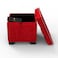 Eccentric Stool Cum End Table with Storage (Red)