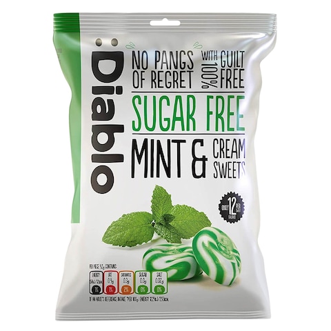 DIABLO SF MINT &amp; CREAM SWEETS 75G