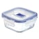 Luminarc L8775 Pure Box Active Square Storage Container 380ml Clear/Blue
