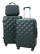 Morano Hard Side Travel Back Luggage Trolley Set 4 Pcs Dark Green