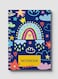 Lowha Spiral Notebook With 60 Sheets And Hard Paper Covers With Boho Clouds Rain &amp; Rainbow Design, For Jotting Notes And Reminders, For Work, University, School