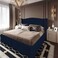 In House Al Dimashqi Linen Bed Frame - Single - 200x100cm - Dark Blue
