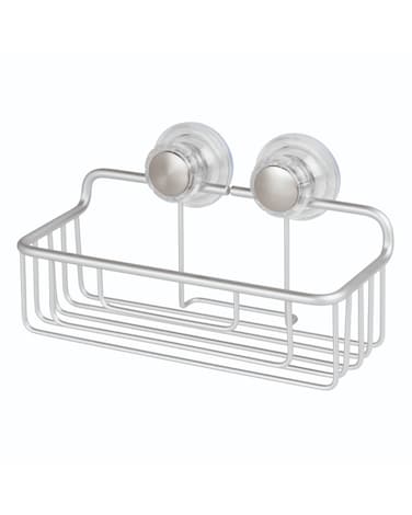 Buy InterDesign Metro Aluminum Turn­N­Lock S Uction Basket Silver ...