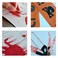 Homkit 5Pcs Halloween Bloody Handprint Set Include Knife Hanging Banner, Bloody Table Cloth, Bloody Handprints And Footprints Window Stickers And Skull Warning Belt