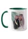 1st Piece King And Crown Prince Of Ksa Printed Coffee Mug Green/White 11Ounce