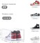1CHASE&reg; Shoe Storage Box , Drop Front Stackable Transparent Shoe Box with Clear Door, Storage Organizer for Sneaker Display,Easy Assembly,Fits up to UK Size 44(13.4&rdquo;x 9.8&rdquo;x 7.4&rdquo;) 4Pcs Set