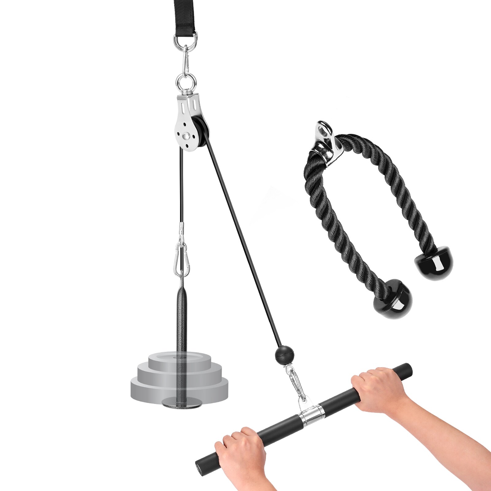 Buy Generic-Black DIY Pulley Rope Fitness System Self Made Fitness ...