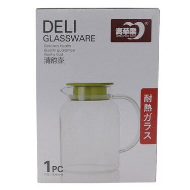 Glass Jug With Green Lid 1.8L 5578