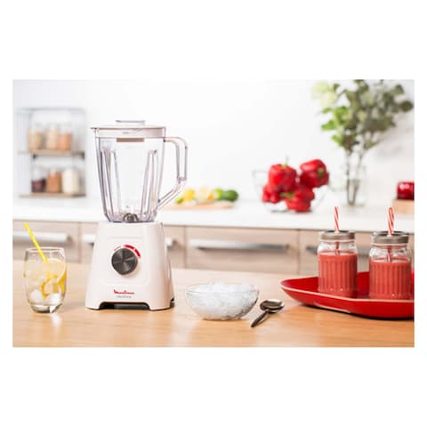Moulinex Blender with Grinder and Grater - 800 Watt - 2 Liters - White - LM4231EG