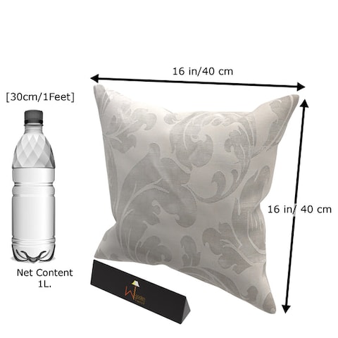 Square Handmade Self Print Fabric Cushion Cover Pack Of 2 ( 16 x 16 inch )