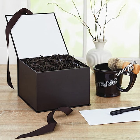 Markq Crinkle Cut Shredded Paper Filler for Gift Wrapping Hamper/Basket Filling, Packing Supplies (Black)