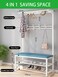 Uaejj Entryway Coat Rack, Multifunctional Clothes Hanger Stand, 4-In-1 Clothing Garment Rack, Hanging Clothes Storage Shelf With 2-Tier Shoe Organizer, For Bedroom, Hallway And Living Room (X-036)
