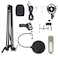 Docooler - BM800 Condenser Microphone Lit Pro Audio Studio Recording &amp; Brocasting Adjustable Mic Suspension Scissor Arm Pop Filter Silvery+Grey