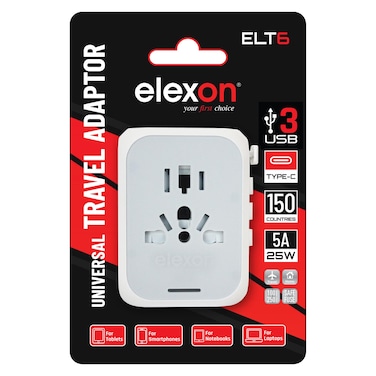 Elexon Universal Travel Adaptor ELT6 White