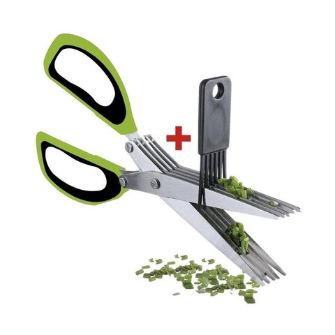 Metaltex 5-Blade Herb Scissors With Brush