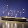 Golden Glowing LOVE Sign with Yellow LED Lights 36x22cm