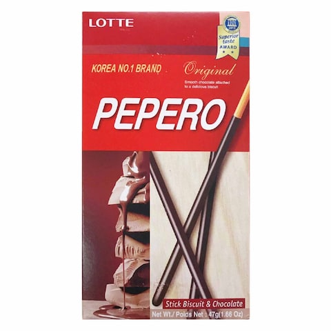 Lotte Pepero Nude Original Chocolate Biscuit Stick 47g