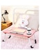Generic Portable Folding Laptop Table With Ipad And Cup Holder Pink