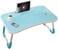 Aitmexcn Foldable Laptop Table, Portable Standing Bed Desk, Breakfast Serving Bed Tray, Notebook Computer Stand Reading Holder For Couch Floor (B-Sky Blue)