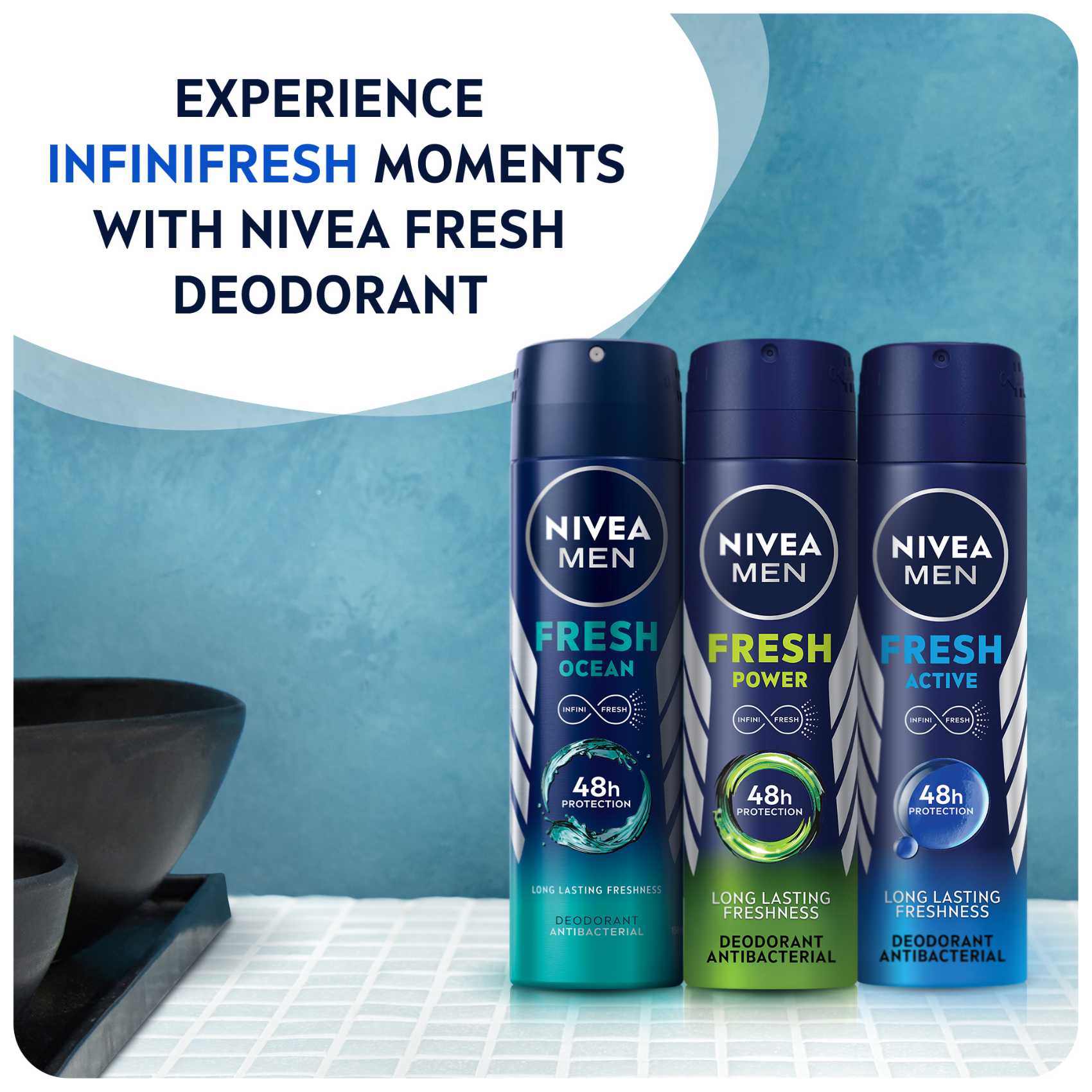 NIVEA MEN Antiperspirant Spray for Men Fresh Active Fresh Scent 150ml