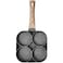 4 Hole Omelet Pan for Burger Eggs Ham Pancake Maker Wooden Handle Frying Pot Non-Stick Cooking Breakfast