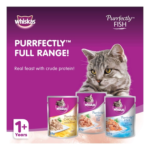 Whiskas Purrfectly Fish with Tuna Wet Cat Food 85g