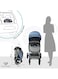 Moon Pro 2 In 1 Stroller &ndash; Lightweight Aluminium Frame With Reversible Seat Design For Rear And Forward Facing, Compact Fold, Adjustable Canopy And More Gray And Blue Melange