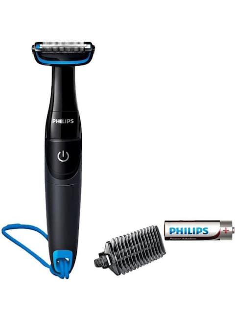 Philips - Battery Operated Body Groomer Black/Blue