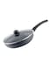 Delcasa Aluminium Frypan With Glass Lid Black 28centimeter