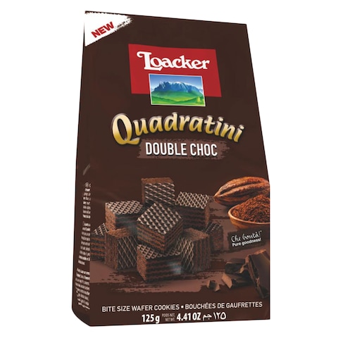 LOACKER QUADRATINI DOUBLE CHOCO125G