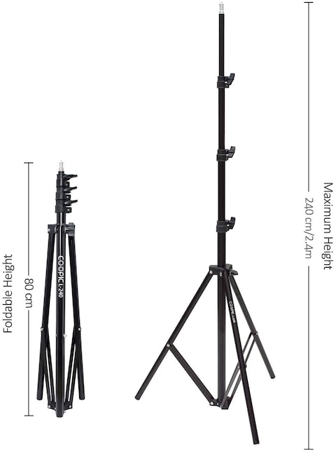 Coopic L-240 7.9Ft / 2.4m Professional Heavy Duty Light Stand For Photography And Video Lighting, Umbrella, Softbox Etc.