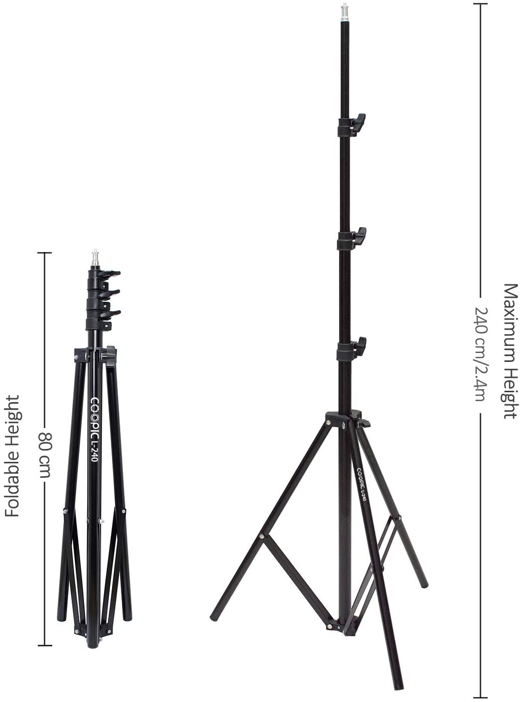 Coopic L-240 7.9Ft / 2.4m Professional Heavy Duty Light Stand For Photography And Video Lighting, Umbrella, Softbox Etc.