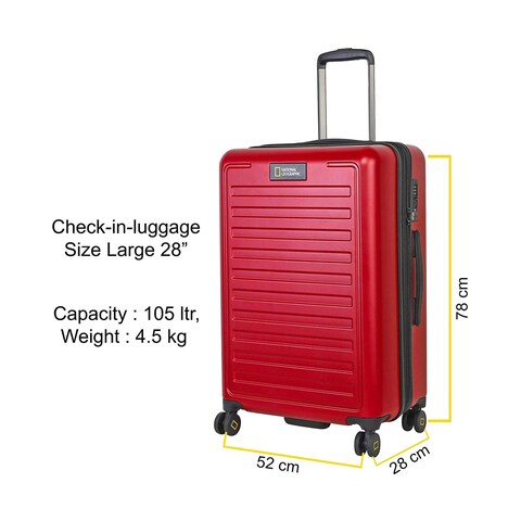 National Geographic Cruise 4 Wheel Hard Casing Luggage Trolley 79cm Burgundy