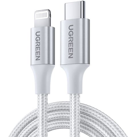 UGREEN USB-C to Lightning MFI Cable Alu Case with Nylon Braided 3A PD Fast Charging 1m SIL